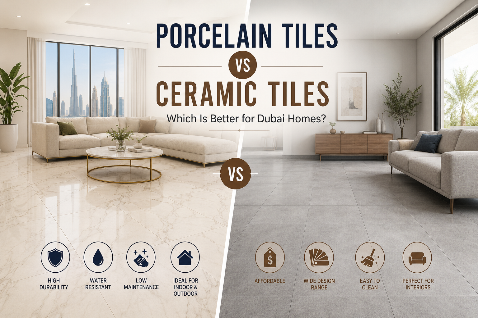 Porcelain Tiles vs Ceramic Tiles: Which Is Better for Dubai Homes?